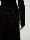 open mesh long sleeve knit dress