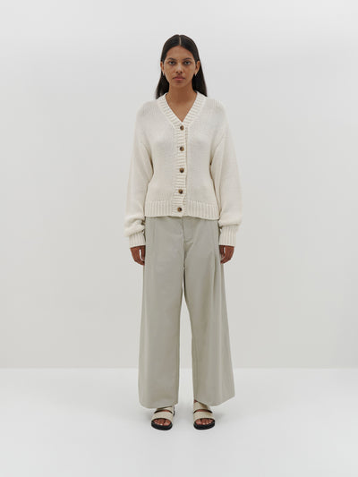 cotton merino cropped cardigan