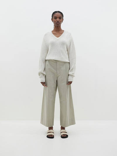 balloon sleeve v neck knit