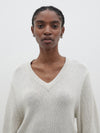 balloon sleeve v neck knit