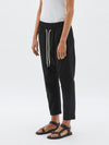 bassike cotton wide leg pant in white