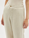 washed linen wide leg pant