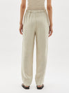 washed linen wide leg pant