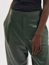 pleat front leather short