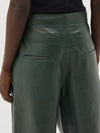 pleat front leather short