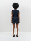 twill flared mini short