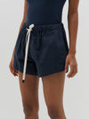 twill flared mini short