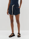 twill flared mini short
