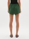 twill flared mini short