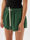 twill flared mini short