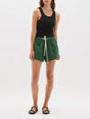 twill flared mini short