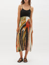 printed pleat detail skirt