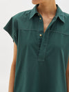 cotton yoke detail shirt dress