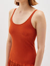 scoop rib contrast tank dress