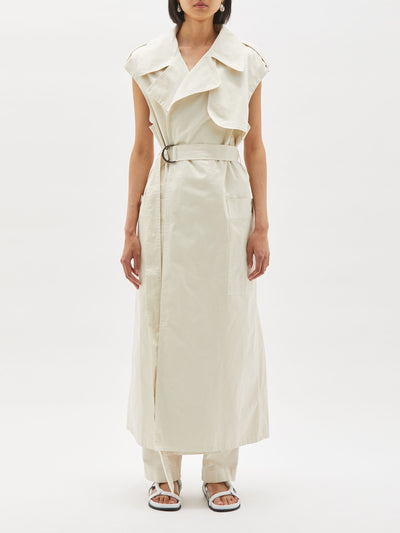 oversized sleeveless trench