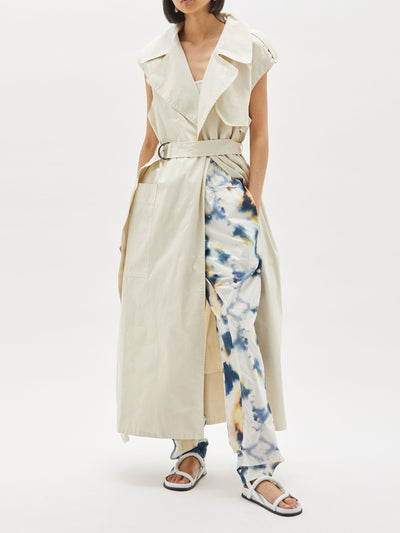 oversized sleeveless trench
