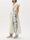 oversized sleeveless trench