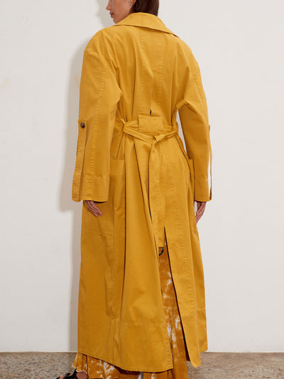 twill oversized trench