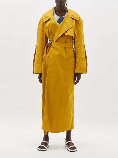twill oversized trench