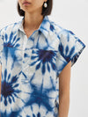 printed cotton yoke detail shirt