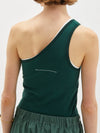 contrast one shoulder rib tank