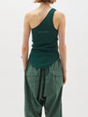 contrast one shoulder rib tank