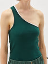 contrast one shoulder rib tank