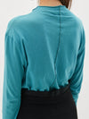 front seam raised neck long sleeve t.shirt