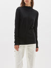 front seam raised neck long sleeve t.shirt