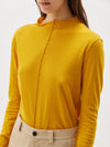 front seam raised neck long sleeve t.shirt