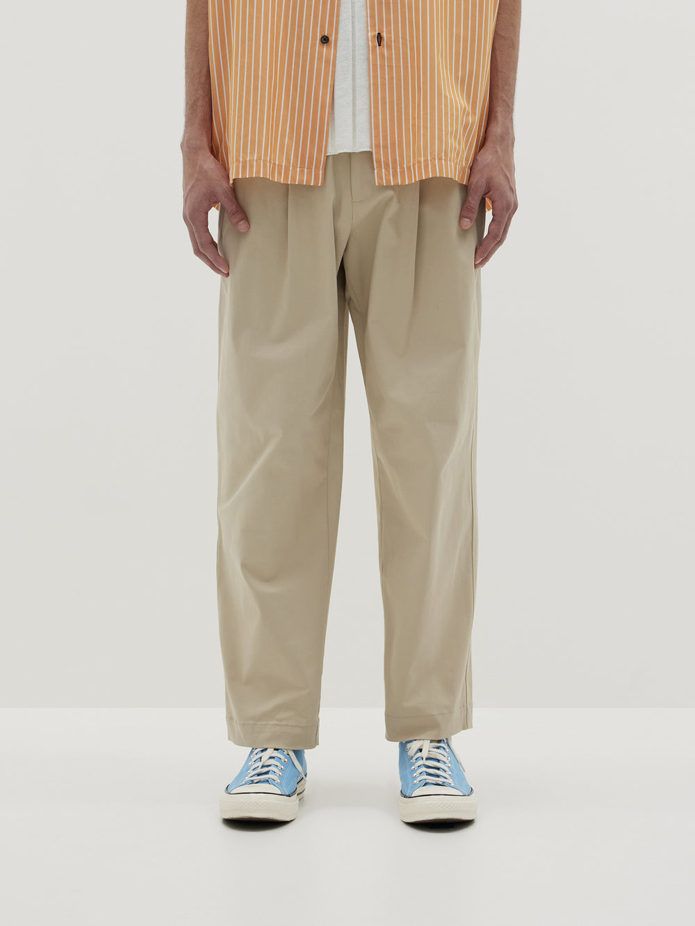 pleat front slouch chino