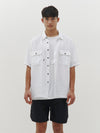 short sleeve linen utility shirt