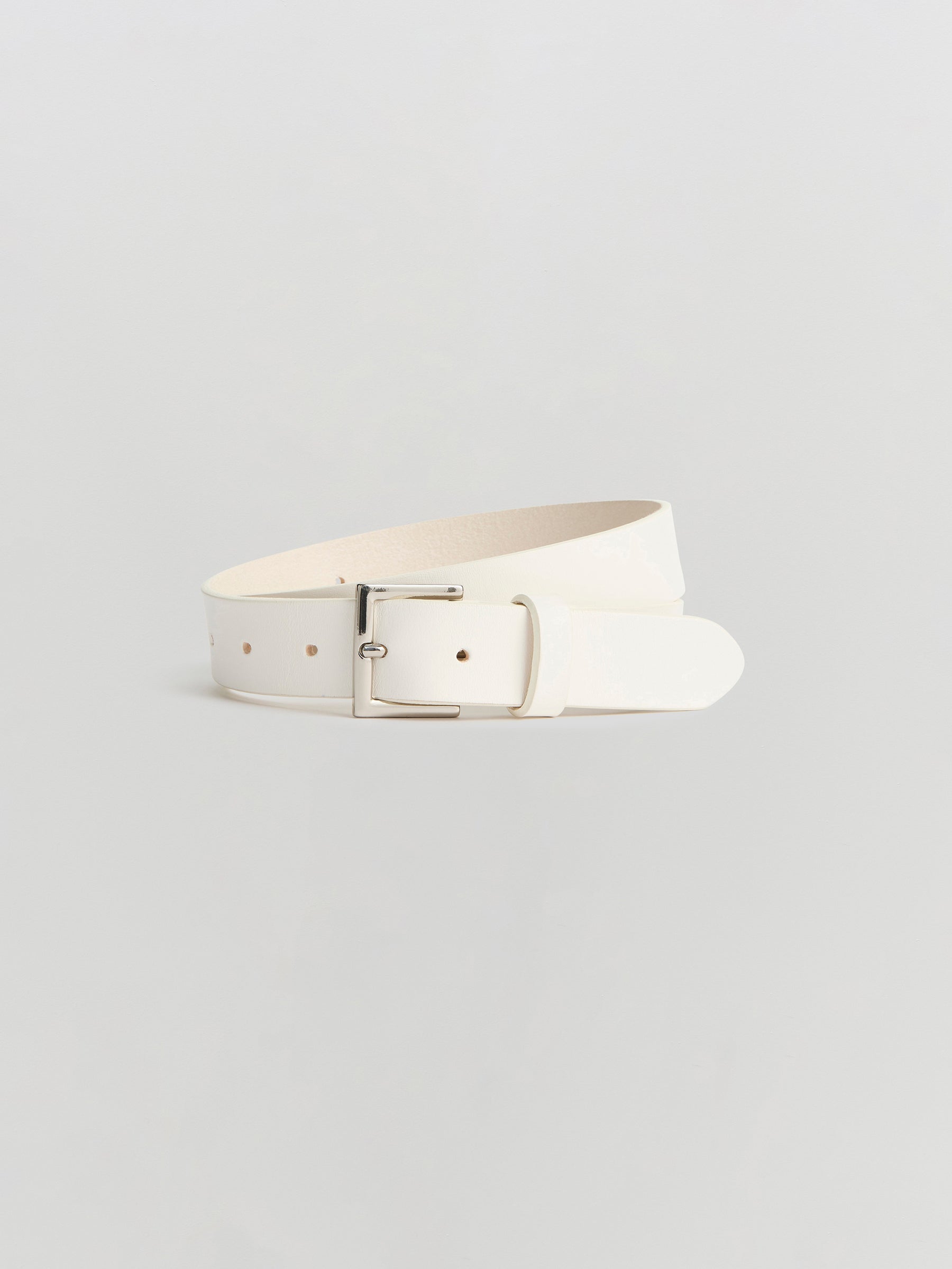 white leather belt