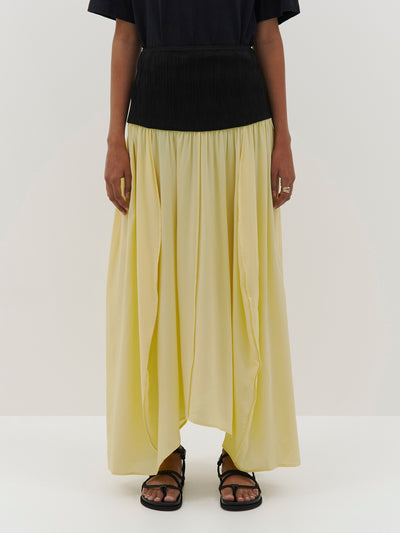 rounded slouch silk skirt