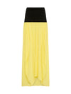 rounded slouch silk skirt