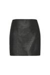 raw detail leather mini skirt