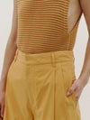 relaxed pleat front pant