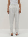 double cotton pleated pant