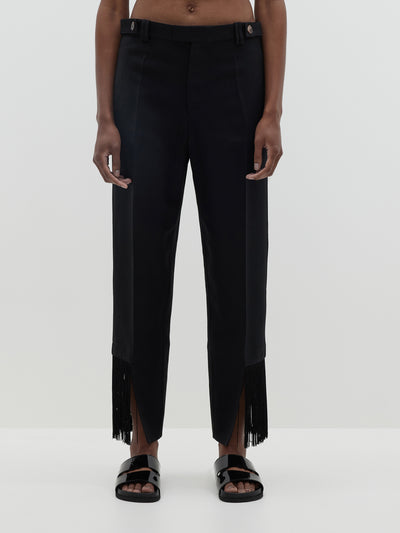 straight fringe detail pant