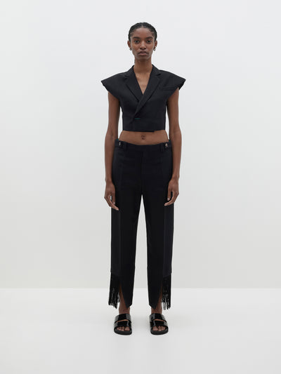 straight fringe detail pant