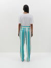 stripe pleated tailored pant