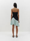 rib contrast strapless dress