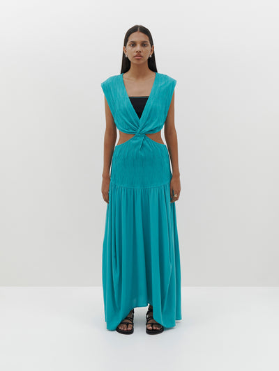 textured jersey knotted dress