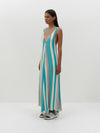 woven stripe t-back dress