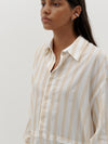 textured stripe shirt dress