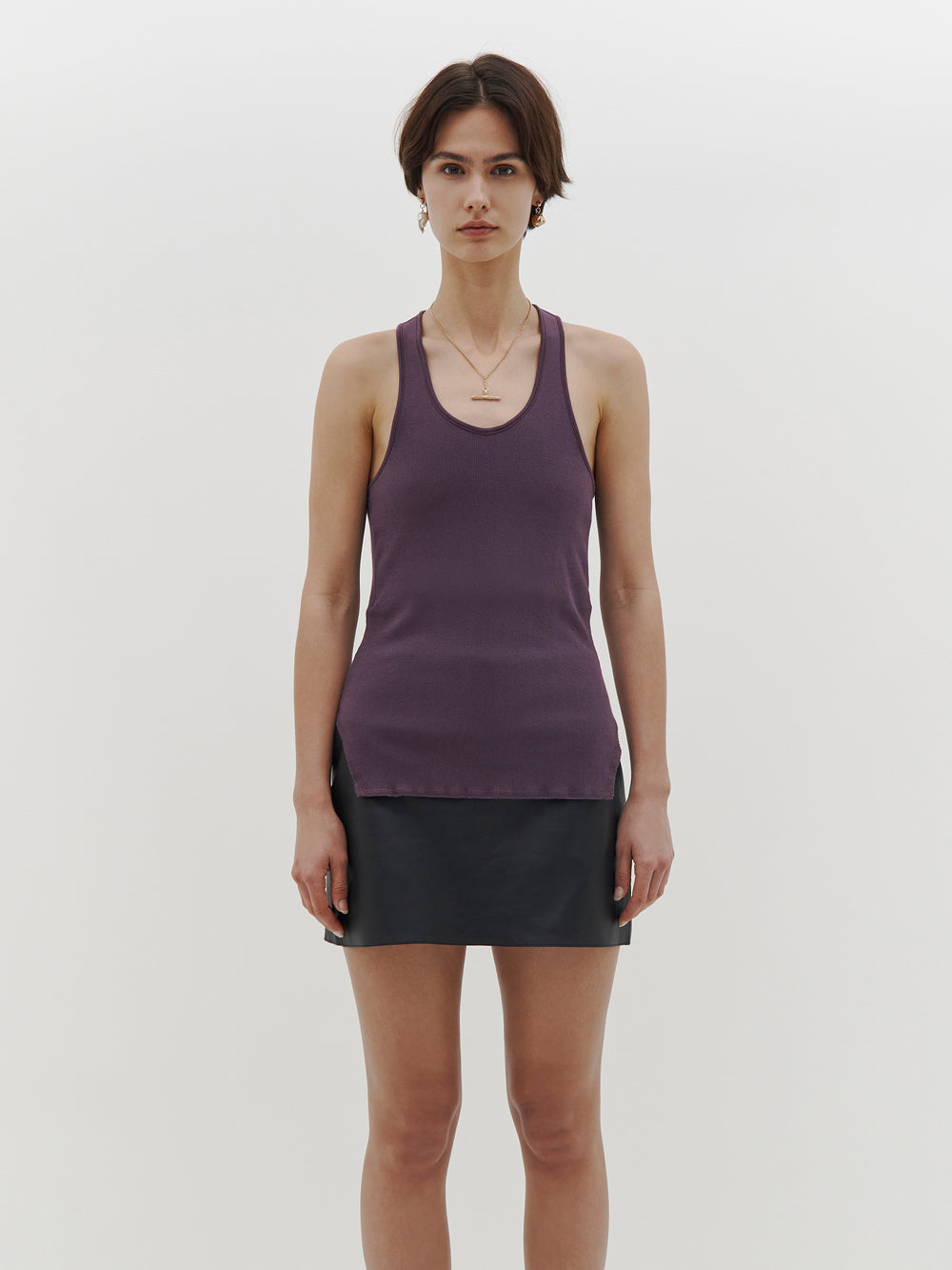 slim rib crossback tank