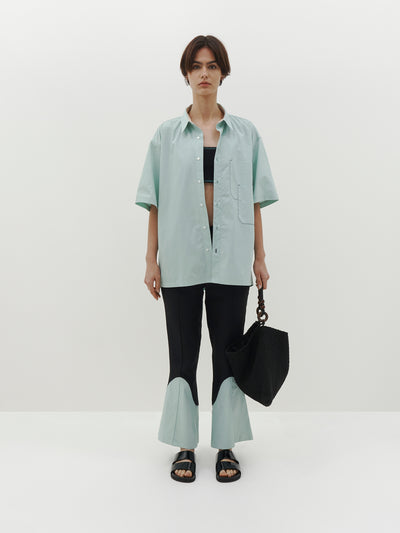 oversized man style short sleeve shirt