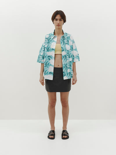 printed cotton short sleeve shirt