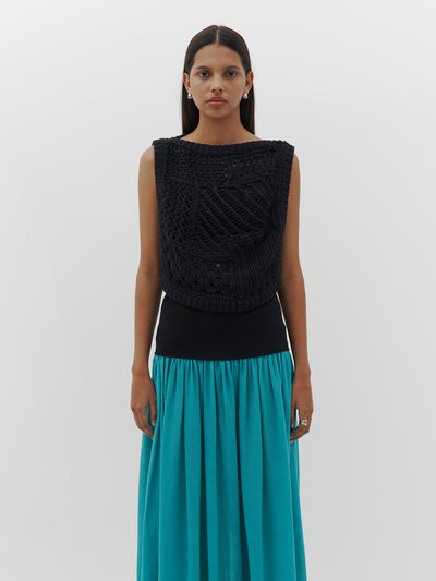 crochet knit vest