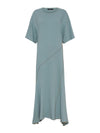 contrast topstitch short sleeve dress